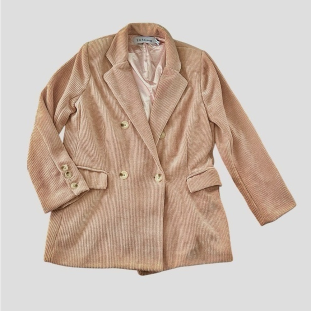 En Saison Anthropologie Corduroy Blazer Jacket - Blush Pink - Womens Size Medium